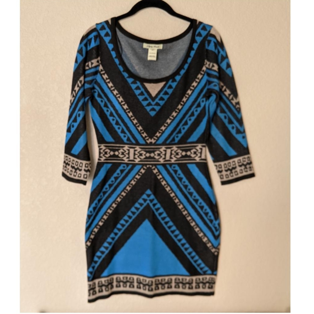 Flying Tomato Aztec Fitted Sweater Dress Sz. S Bodycon Anthropologie